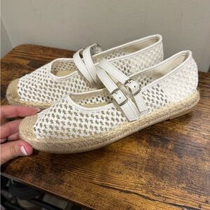 Call It Spring Cream Woven Double-Strap Espadrille Flats